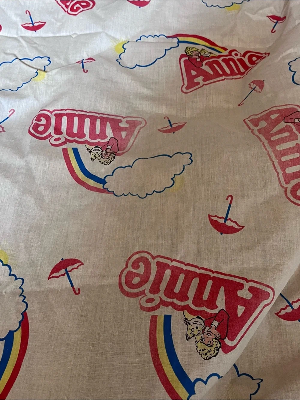 Vintage 1982 Little Orphan Annie & Dog Sandy Flat Twin Full Sheet Very Rare